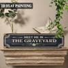 Spooky Graveyard 2D Flat Metal Sign, Gothic Wall Art for Bathroom, Cottage and Christmas Decor