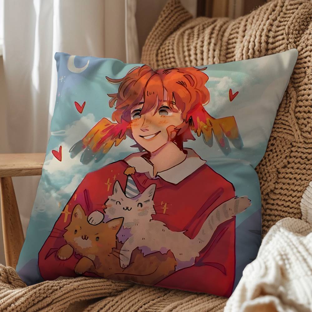 Popular host Grian Cherri Fire Print Throw Pillow Cover Square Cushion Case for Living Room Bedroom Decor