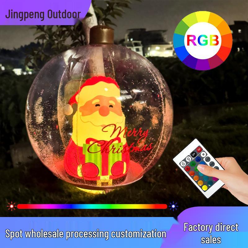 LED Inflatable Christmas Decoration Ball - Lighted Yard Balloon Atmosphere Light PVC