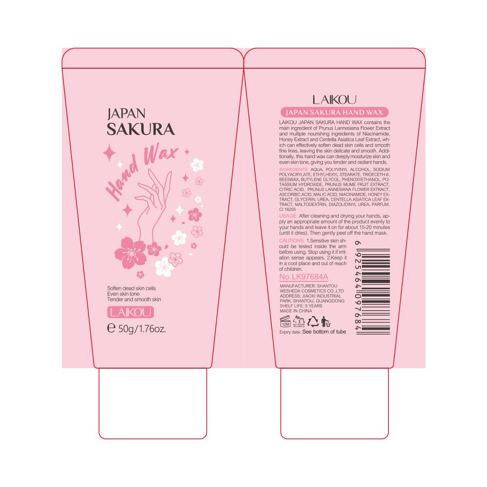LAIKOU Sakura Exfoliating Hand Wax 50g – Moisturizing & Nourishing Hand Care