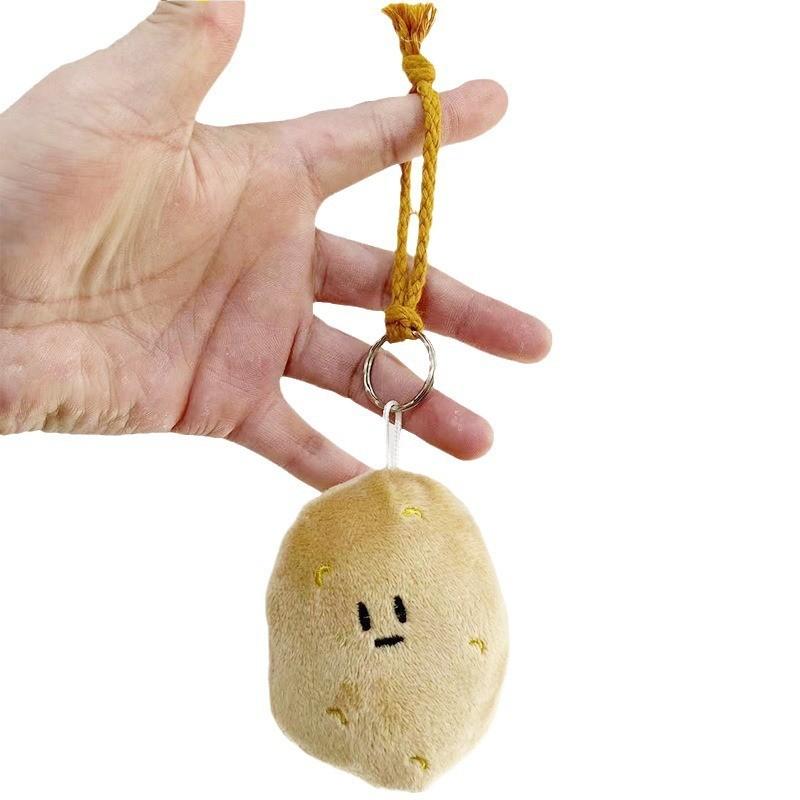 Cuddly And Soft Potato Plush Keychain Doll Cute Accessory For Bags And Gifts
