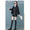 New Autumn Korean Style Loose Short Coat Women's Leather Jacket Skirt Popular Motorcycle Top Small Leather Jacket