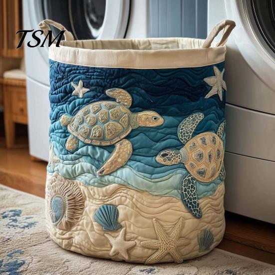 Bedroom Laundry Basket Quilted Foldable Boho Fabric Hamper Cute Collapsible Cat Storage for Clothes Toys Blankets Nursery Thick