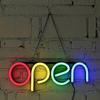 Battery Powered OPEN Letters Neon Lights Colorful Night Lamps LED Neon Sign Light  Office Signage