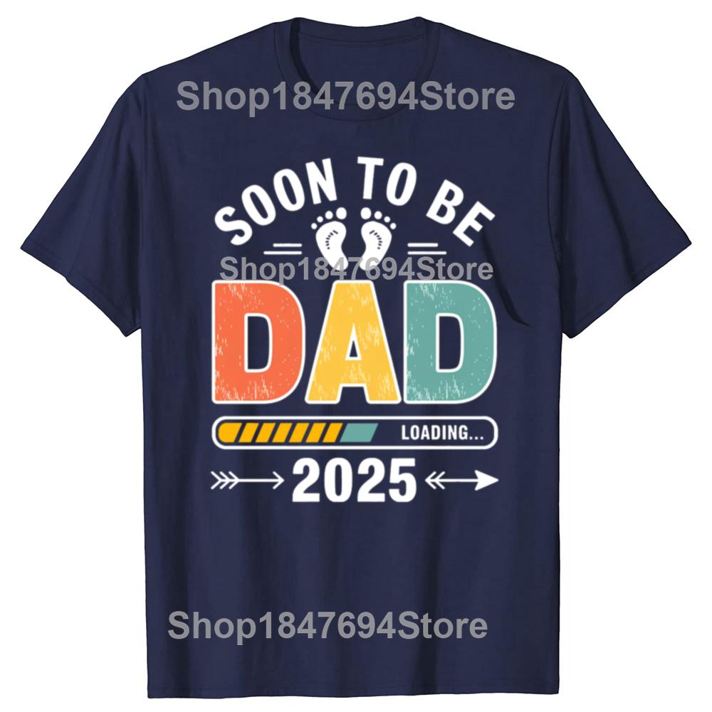 Blivande pappa Laddar 2025 Rolig Ny Pappa Design Bomulls T-shirts Herr Mode Casual T-shirt Lös Oversize Streetwear T-shirt