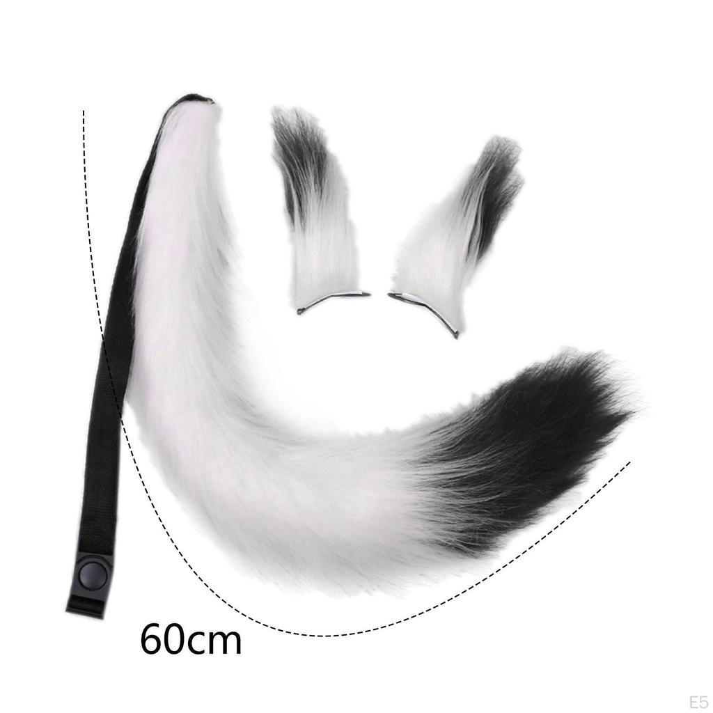 Ears and Tail Set Fancy Dress Costume Cosplay for Masquerade Kids Adult