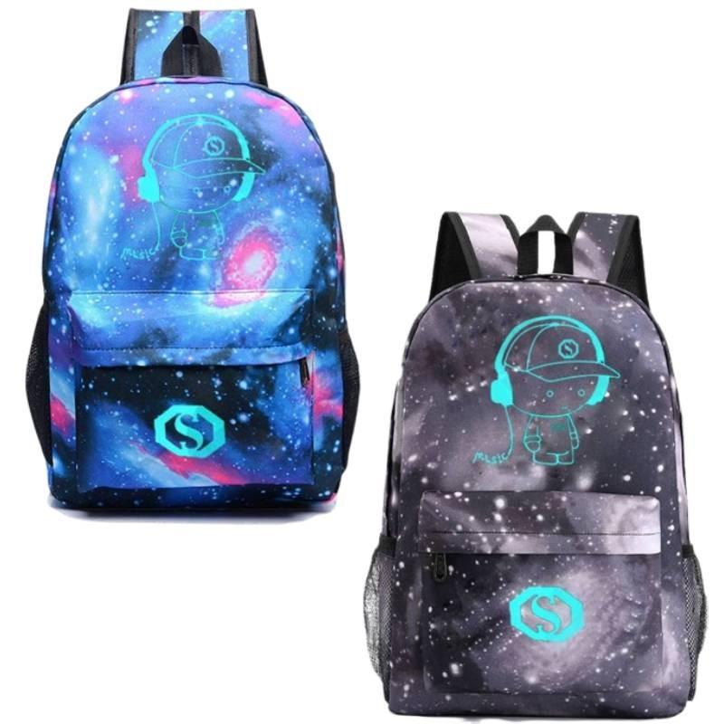 Music To Listening People Prints Luminous Backpack Colorful Schoolbag Unisex Bag