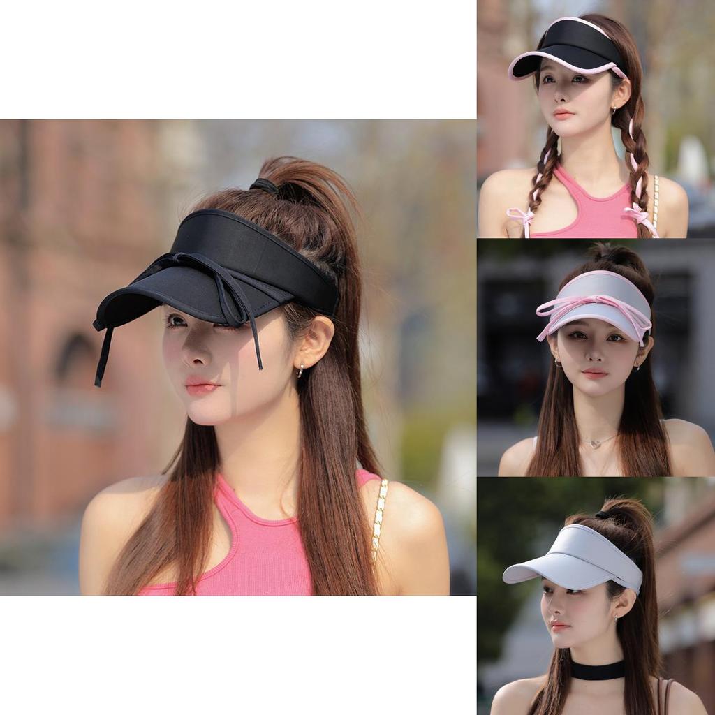 Summer Uv Protection Sun Hat With Butterfly Knot For Women Casual Outdoor Wear