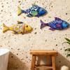 3 Pcs Wooden Fish Wall Art? Beach Nautical Coastal Theme Fish Wall Sculpture Rustic Lake House Hanging Decor for Linving Room Bedroom Home Decoration