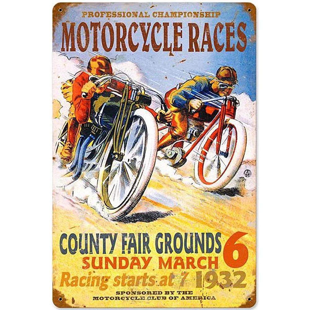 Norton Triumph Motorcycle Metal Tin Signs Vintage Wall Posters Retro Iron Painting Metal Plaque Sheet for Bar Cafe Garage Home