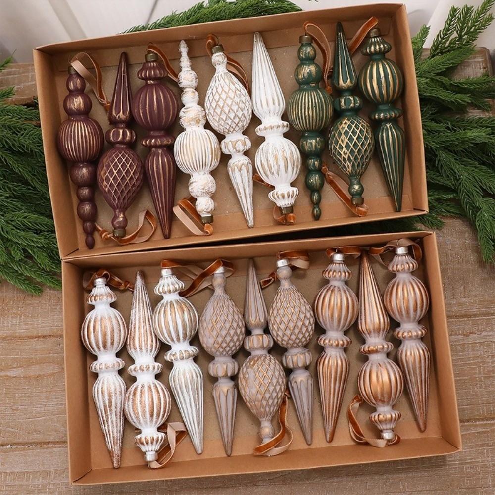 Kunststoff Material Weihnachtsbaumschmuck 9 Stück/Karton Weihnachts-Hängeschmuck Set Kamindekoration