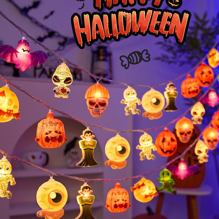 Halloween String Lights: Pumpkin & Ghost Decor for Bar, Kindergarten, or KTV
