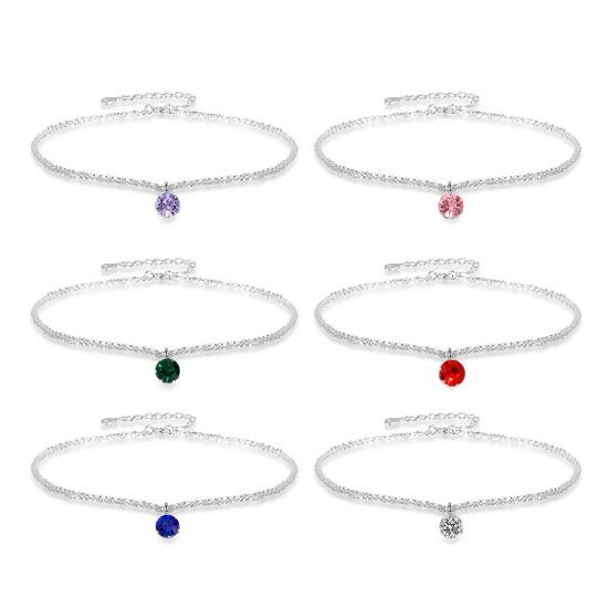 Cubic Zirconia Necklace Women Faux Necklace Dainty Sparkling Diamond Pendant Short Necklace Clavicle Chain Jewelry Gift