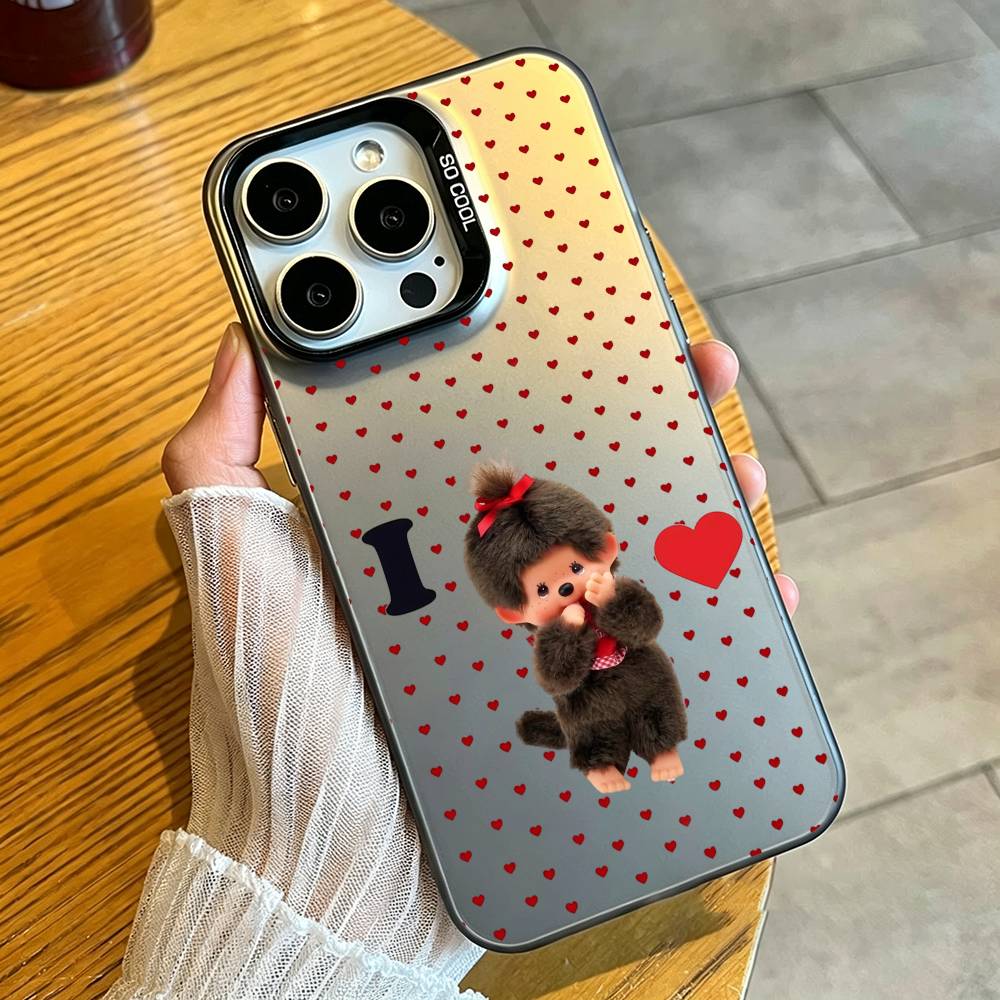 Cute M-monchhichis Phone Case For iPhone 17,16,15,14,13,12,11 Plus,Pro Max,XS,Colorful Silver White Cover