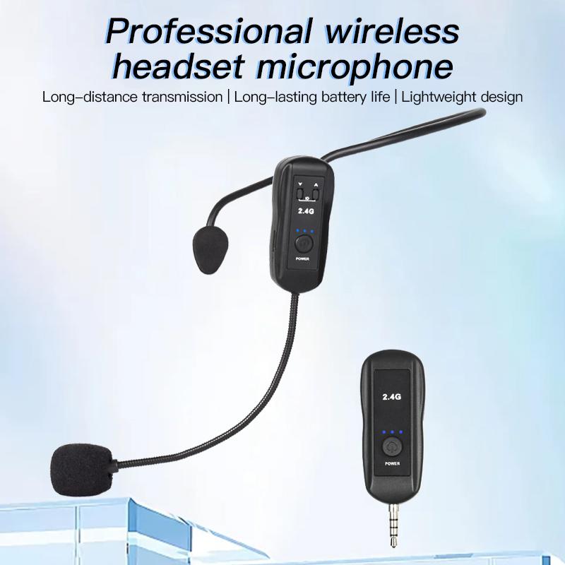 2.4G Wireless Microphone For Voice Amplifier Headset High Fidelity Smart Noise Cancelling Plug Play For Karaoke Speaker Mic