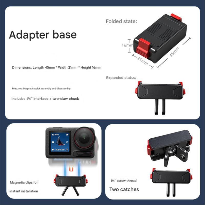 Aluminium Magnetic Quick Release Mount for Action Camera Protective Frame Case Aluminium Adapter for Action Camera Accessories