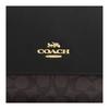 COACH Klare 25 gold-tone logo snap closure coated canvas shoulder tote medium women's walnut and black