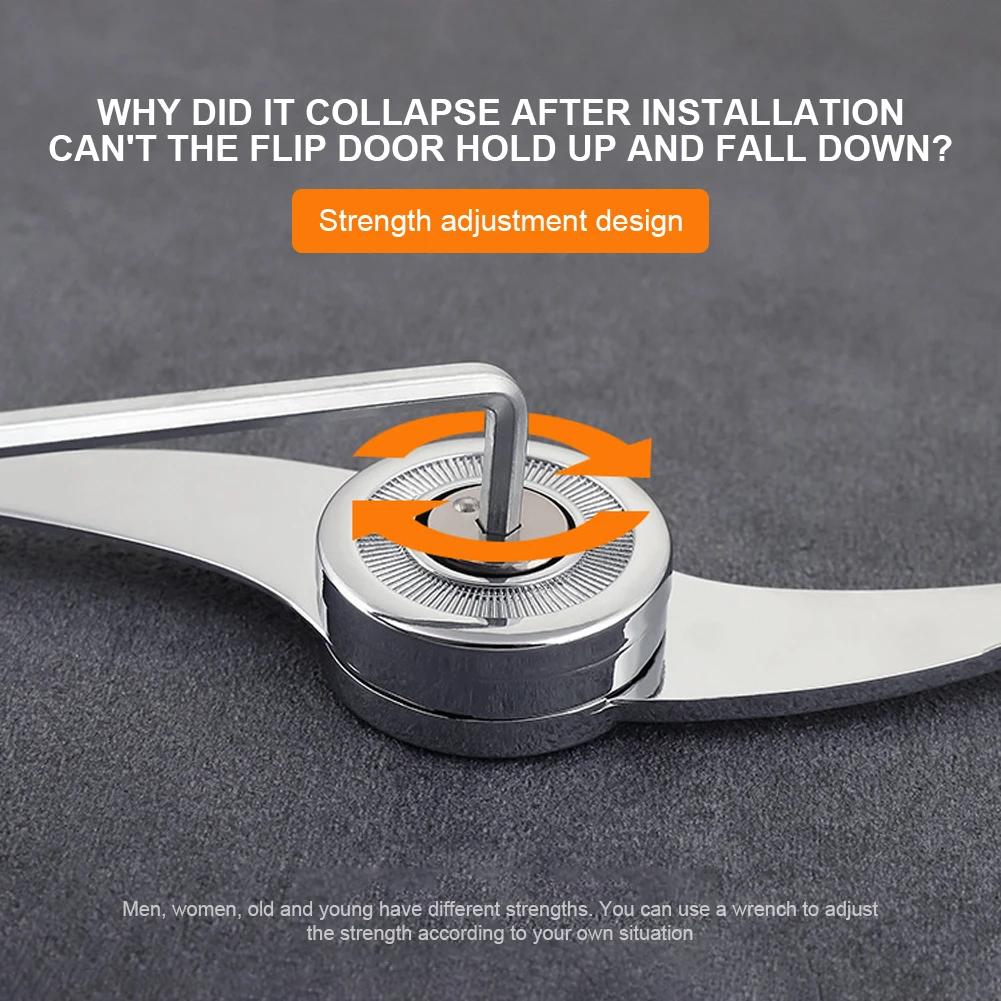 Lid Lift Up Stay Buffer Damper Folding Hinges Lid Stays with Soft Close Stop In Any Position for Wardrobe Cabinets Door