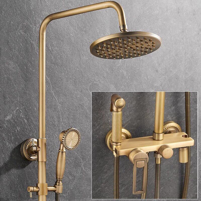 TLXT Antique Style All-Copper Shower Set
