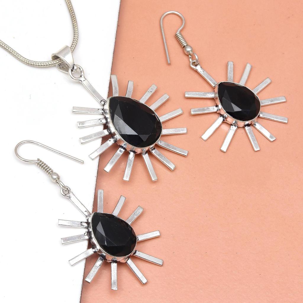 Svart Spinal anheng Gemstone smykker Håndverk Valentine'Day Gold