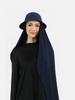 New Muslim Women Bucket Hat With Chiffon Hijabs Summer Sports Cap With Hijab Ready To Wear Instant Hijab Islam Headscarf