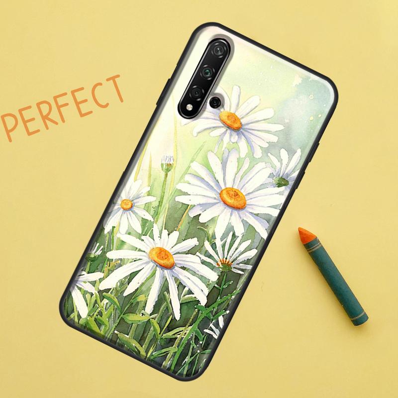 Daisy Watercolor For Huawei Nova Y91 Y70 Y72 Y73 Y60 Y90 Y61 8i 7i 11i 12i 12s 9 10 SE P20 P30 P40 Lite Case