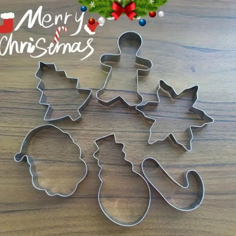 12Pcs Christmas Cookie Cutters, Stainless Steel Pastry Cutters, Biscuit Molds, Baking Tools, Kitchen Gadgets, Kitchen Accessorie
