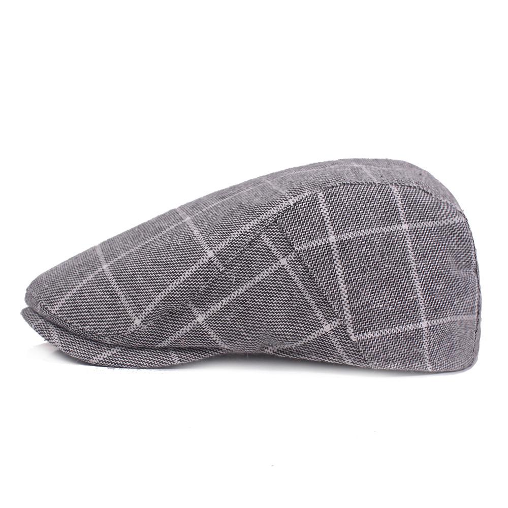 Literary Youth Beret Men's Gingham Duck Tongue Cap College Wind Forward Cap Female Cap Hat Hat