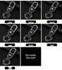 Diamond-Studded Metal & Leather Car Keychain with Double-Sided Logo
