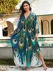Beach blouse positioning print woven holiday robe loose blouse 8759 (41 colors) Y