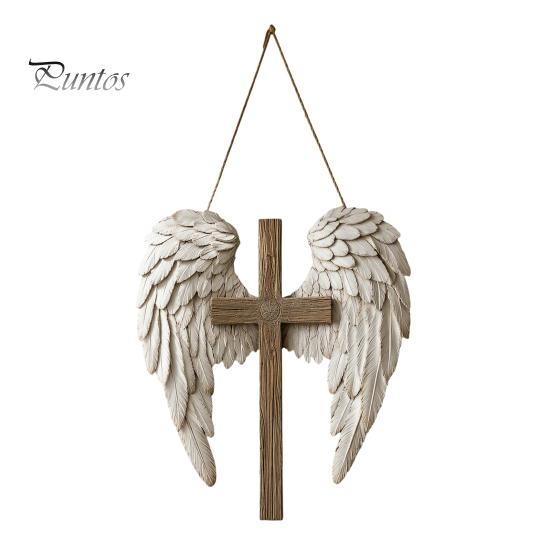 Holiday Home Decorations 2D Wooden Angel Wings Wall Hanging Plaque, Religious Faith Art Christmas Party Sign Sign, Rustic Christian Decor, Spiritual