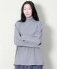 Deumakeu Mock Neckline Boxy Fit T-Shirt Gray