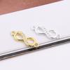 New Fashion 925 Sterling Silver Gold Plated 8-Shaped Number Zircon Charms for Jewelry Making Connector