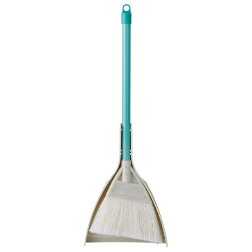 Yamazaki Sangyo Mini Broom and Dustpan Set, Short Handle, Garden Broom, PP Polypropylene, Synthetic Fiber, Split Bristles, Outdoor, Entryway, Balcony,
