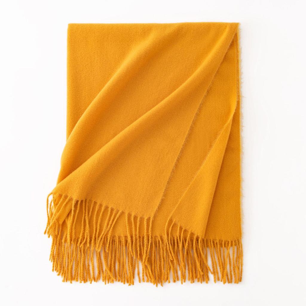 Cashmere Feel Solid Color Women's Imitation Cashmere Scarf Spring Atmosphere Korean Style Versatile Mid Length Shawl Scarf
