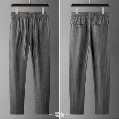 Summer Thin Vertical Striped Sports Pants Straight Leg Pants Men's Drawstring Casual Pants Casual Versatile Pants