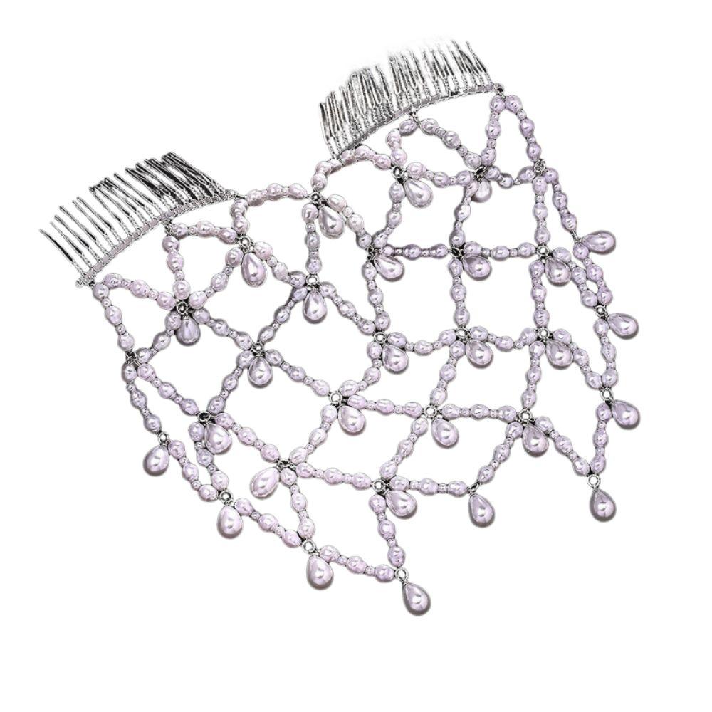 Luxury Beaded Headpiece Boho Pearl Hair Chain Vintage Wedding Hair Comb  Bridal Wear