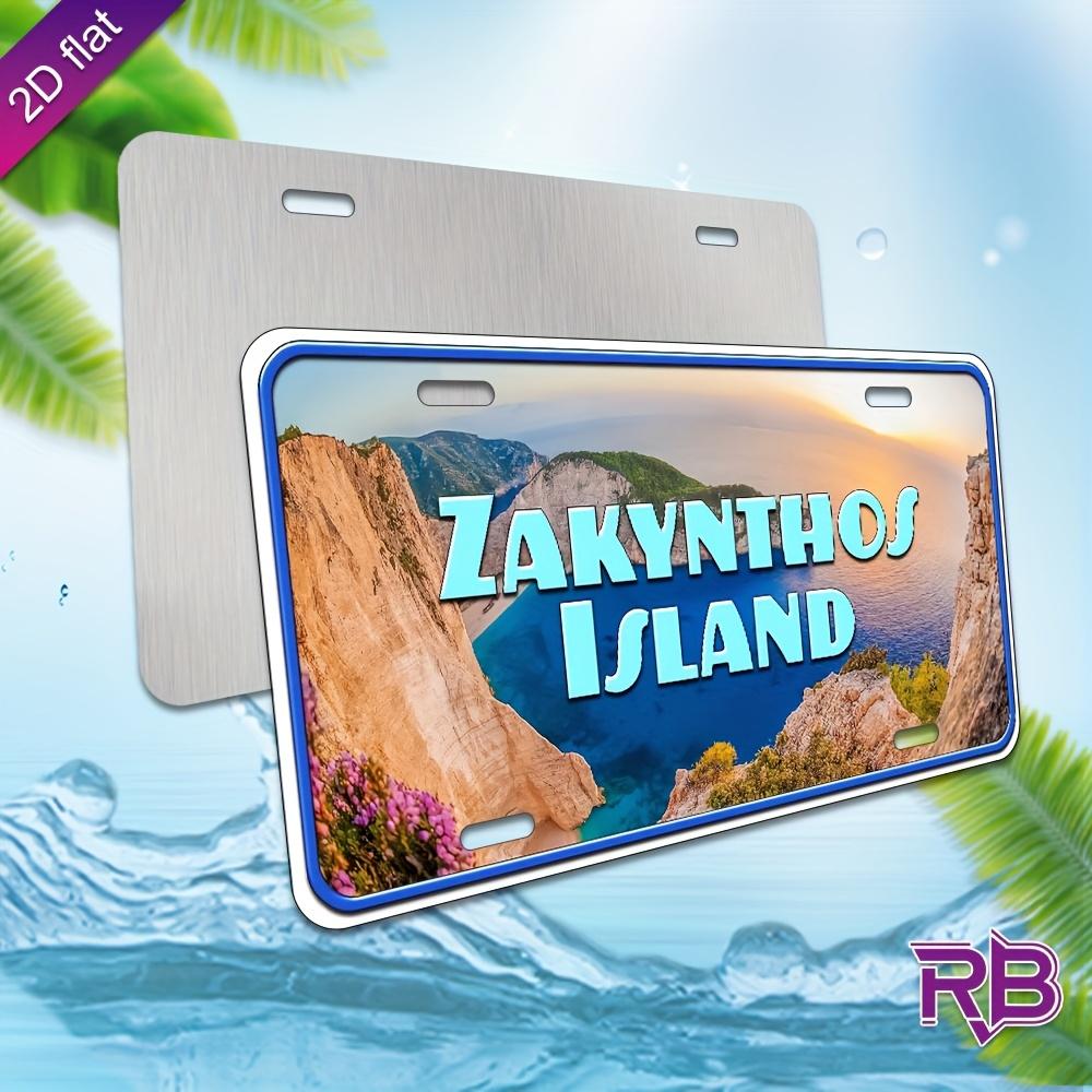 

D Flat pc D Flat Aluminum Metal Sign with UV Printed Zakynthos Island Scenic Design xcmxin WallMounted Dec 15x30cm(5.9x7.8inch)
