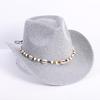 Popular European and American Classic Western Denim Straw Hat, Men's and Women's Fashion Outdoor Sunscreen Sequined Straw Hat