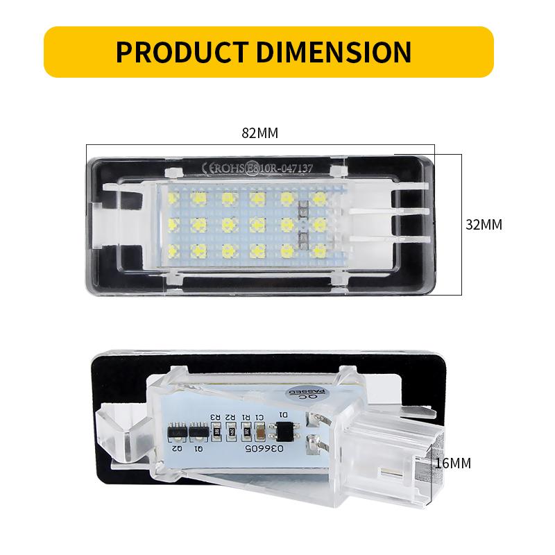 2PCS OEM LED License Plate Light Bulbs For Renault Captur 13-19 Fluence 09-21 Scenic MK2 MK3 03-15 Latitude 10-15 Modus 04-12