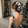 Elegant Chiffon Bow Hair Claw Clamp New Large Hair Crab Barrettes Vintage Hairpins For Women Print Hair Accessories Ornament