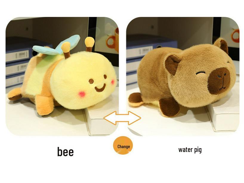 Reversible Capybara To Bee Plush Toy