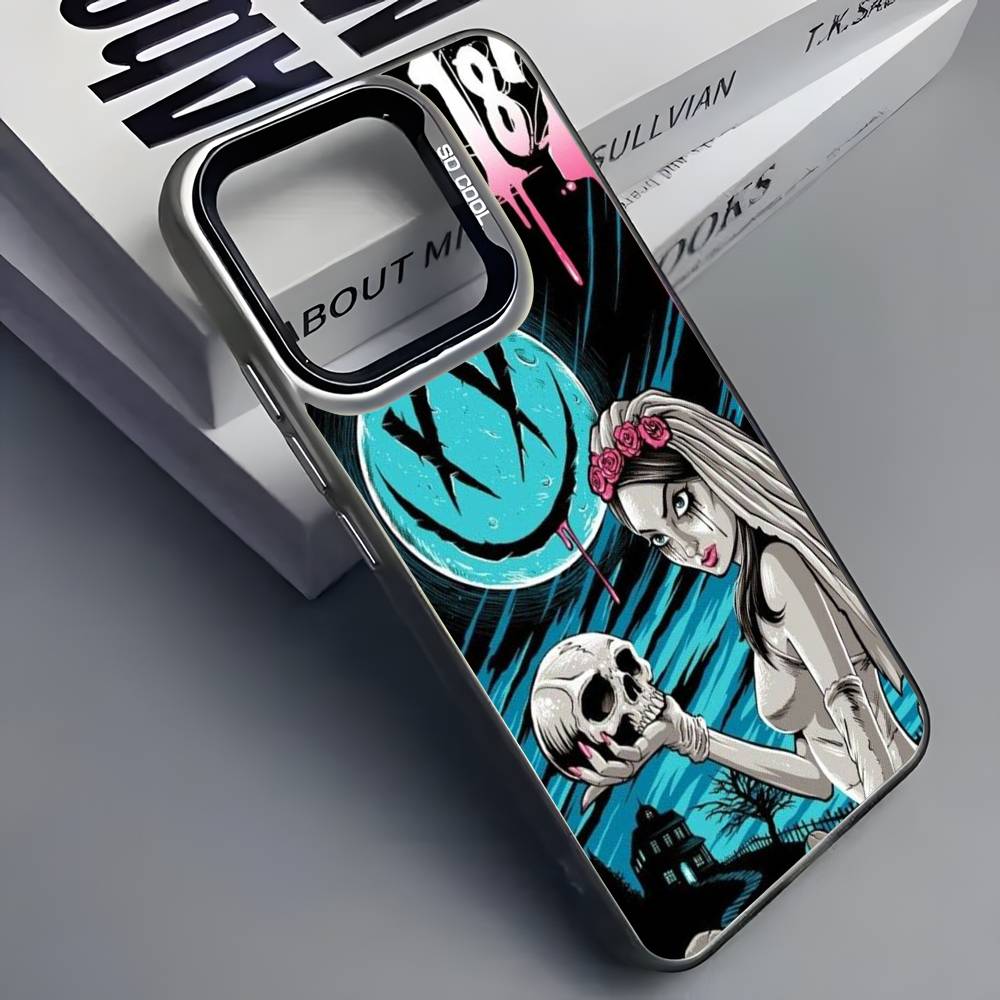 Band B-Blink-182 Phone Case For iPhone 16 15 14 13 12 11 Pro Max Grey Black Matte Laser Metallic Aurora Funda