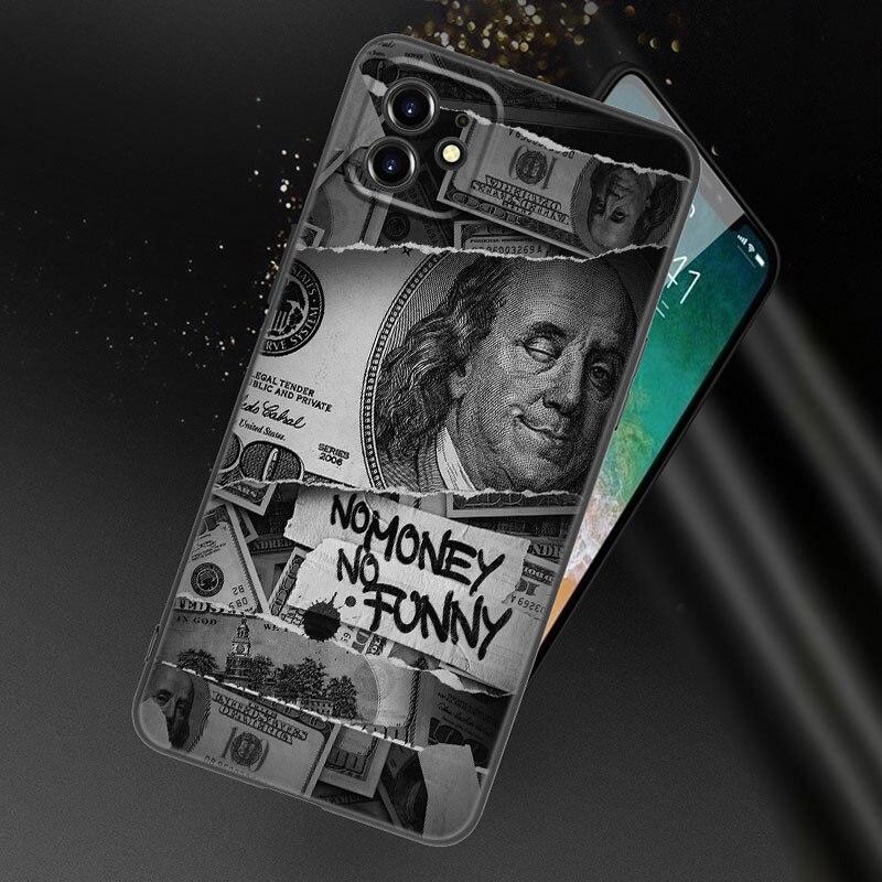 Money Dollars Gold Coin Phone Case For Apple iPhone 13 12 Mini 11 Pro XS Max XR X 8 7 6S 6 Plus SE 2022 2020 5S 5 Black Cover