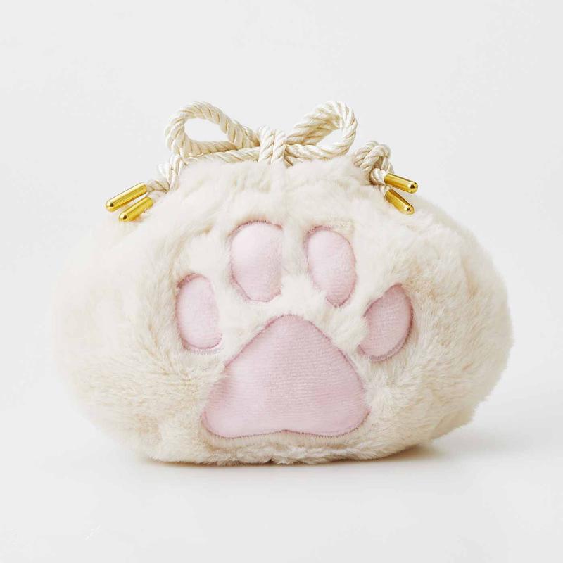 

Spot Plush Cat Claw Bag Drawstring Cosmetic Bag Portable Drawstring Storage Bag Creative Student Sundries Flannel Bag S белый