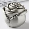 Mini Jewelry Storage Box Inlaid Gem Polishing Organizer Flower Shape Portable Alloy Storage Earrings Ring Dresser Decorative