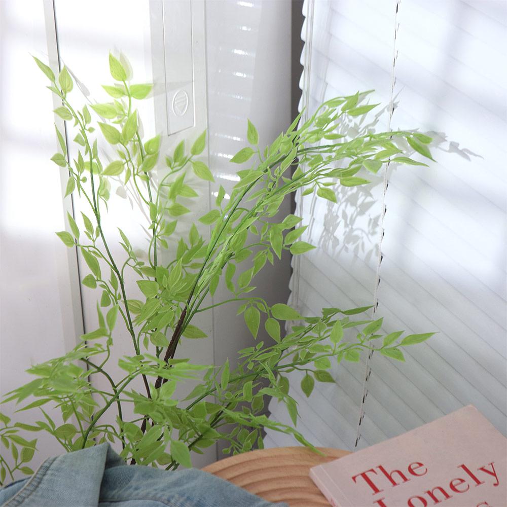 Handmade Artificial Nantian Bamboo Branch Long Green Simulation Nantian Bamboo Plastic 110cm Fake Plants Bedroom