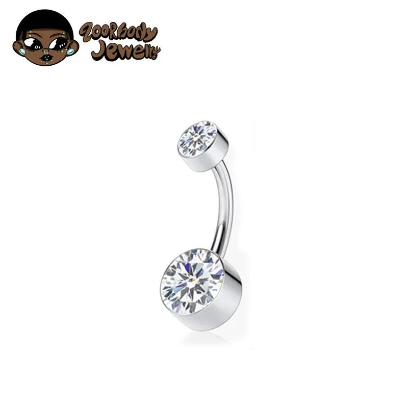 G23 TItanium Sexy Belly Button Piercing 14G Internal Thread Navel Piercing High Quality Mirror Polished Body Jewelry 14G 1.6x8x5 8mm