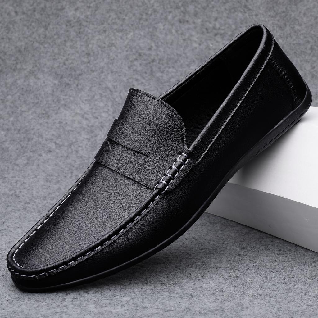 Men's Leather Shoes Driving Flat Casual Shoes Trendy Fashion Outdoor Lazy Loafers Men's Shoes