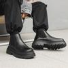 England Style Men Casual Chelsea Boots Black Brown Genuine Leather Shoes Cwoboy Platform Boot Spring Autumn Handsome Ankle Botas